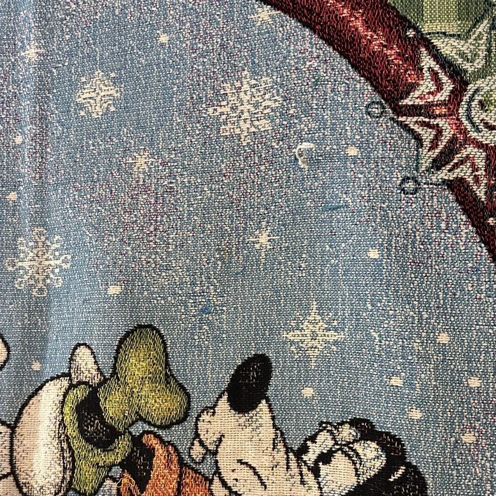 Disney Festive Holiday Throw Blanket - Green, Blue, Red